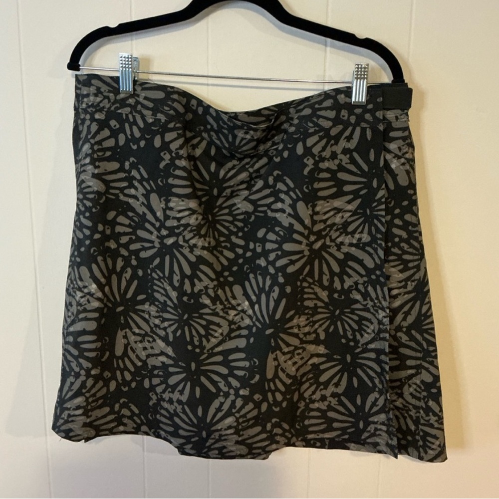 RipSkirt Hawaii Shibori Charcoal Print Length 2 Adjustable Wrap Skirt Size L